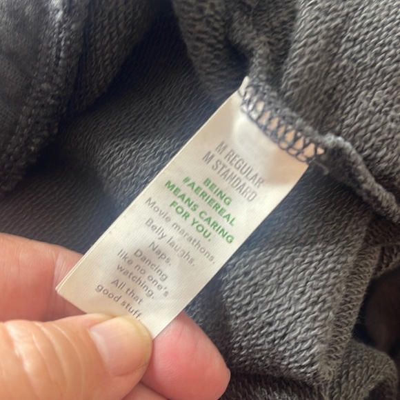 Aerie Wide Leg Fleece Skater Sweatpants Distressed Washed Black Medium - Picture 15 of 16